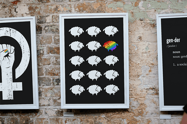 LGBTQ+ Wall Art - Kids Room LGBTQ Decor - Black Sheep - LGBTQ Home Decor - Queer Unisex Apparel