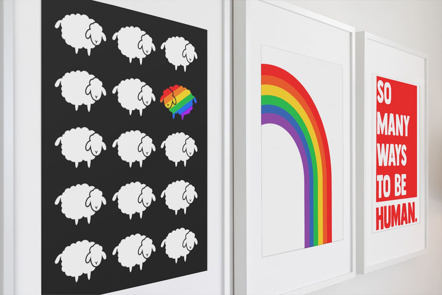 LGBTQ+ Wall Art - Kids Room LGBTQ Decor - Black Sheep - LGBTQ Home Decor - Queer Unisex Apparel