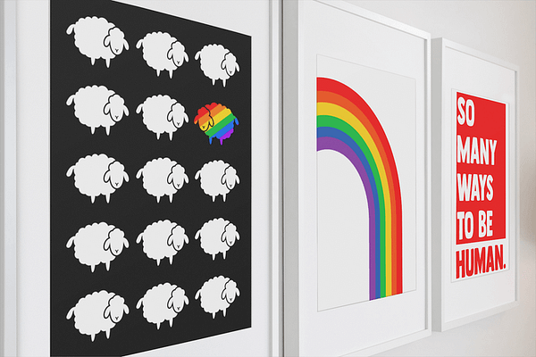 LGBTQ+ Wall Art - Pride Rainbow - LGBTQ Home Decor - Queer Unisex Apparel