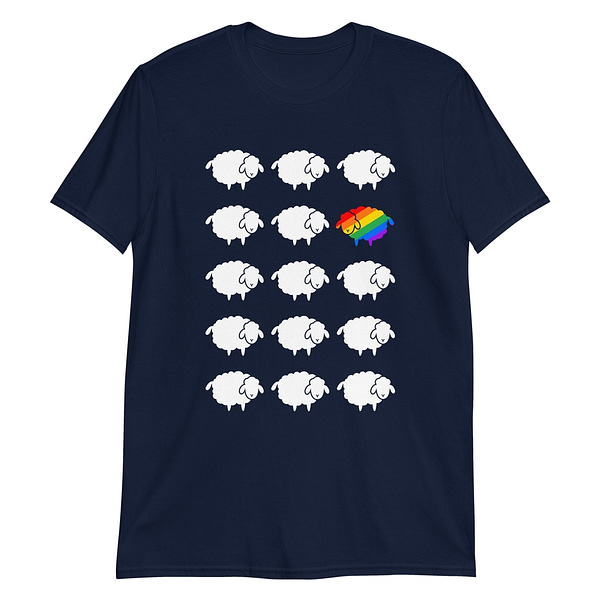 LGBTQ Pride Shirt - Rainbow Sheep - LGBTQ+ Apparel and Accessories - Queer Unisex Apparel